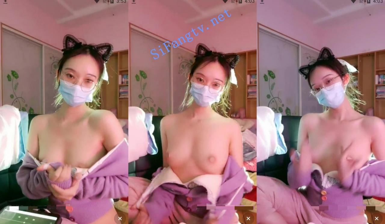 可爱美少女! 直播间坏人多 猫耳朵眼镜学生妹屁股柔软 图 02