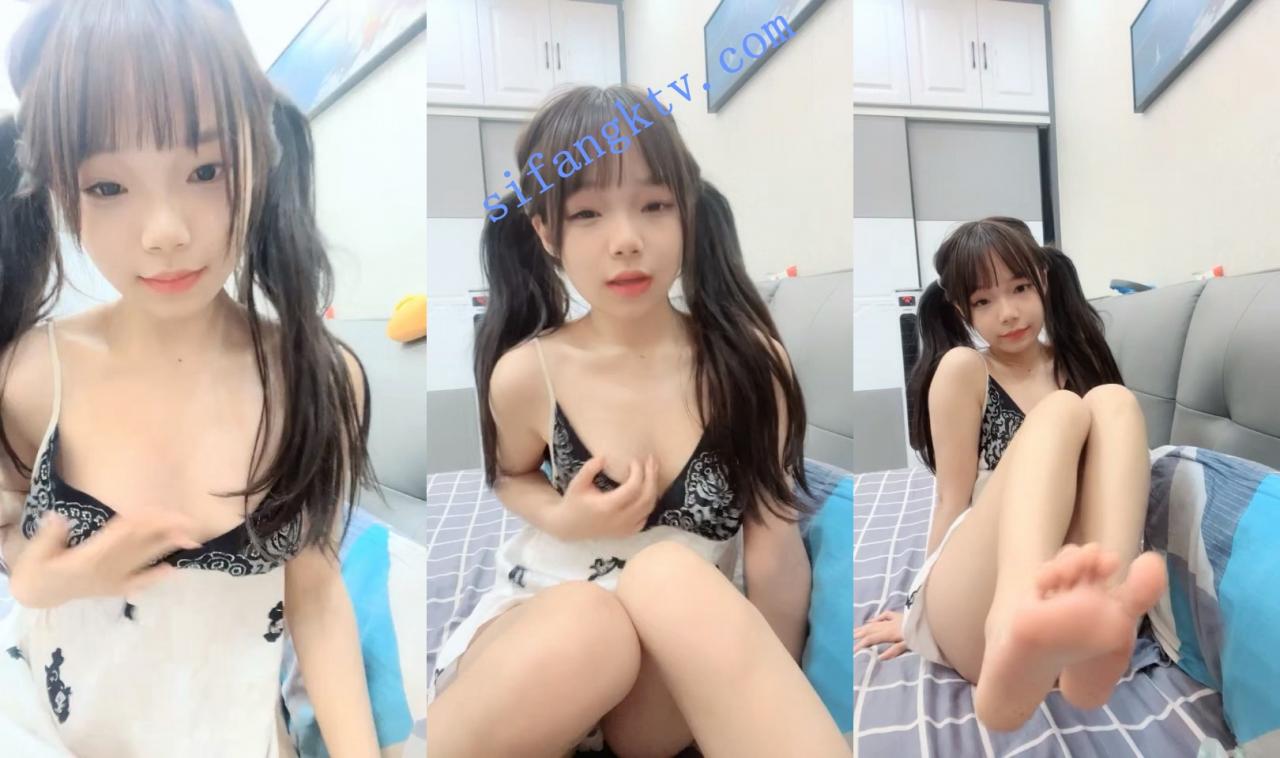 ♆ 晚安酱 新人双马尾萌萌小萝莉~性感睡衣手指自慰超嫩 图 01